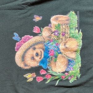 Brisco Bay Vintage Active Wear Global Impressions Long Shirt Lounge PJ Bear Y2K